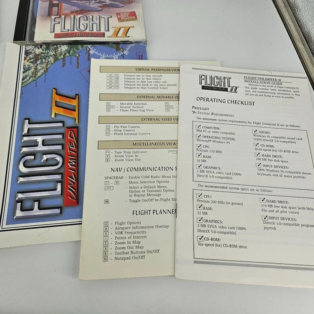 Microsoft Flight Simulator 2004 PC CD Disc II Handbook Airplane School Computer